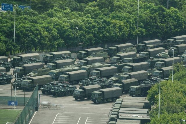 اخباری از تحرکات نظامی چین در مرزهای هنگ‌کنگ